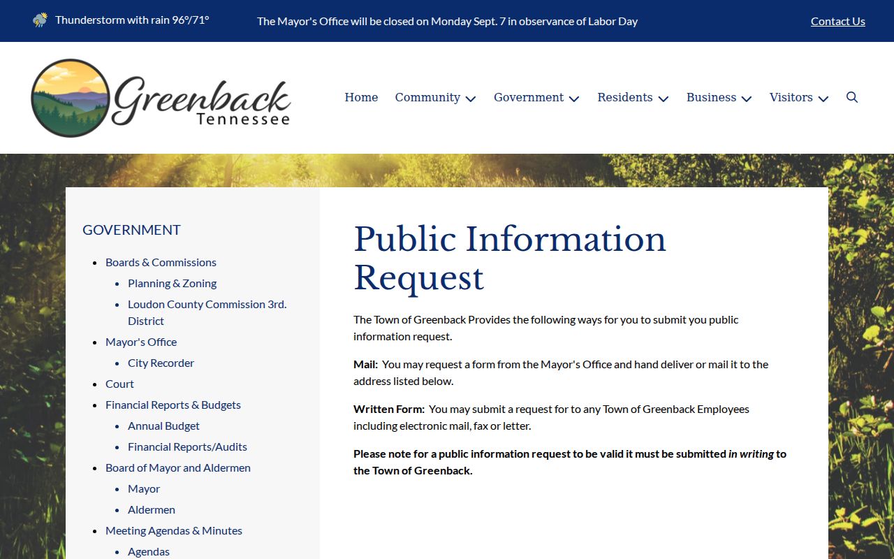 Greenback public records request page separate from the court docket