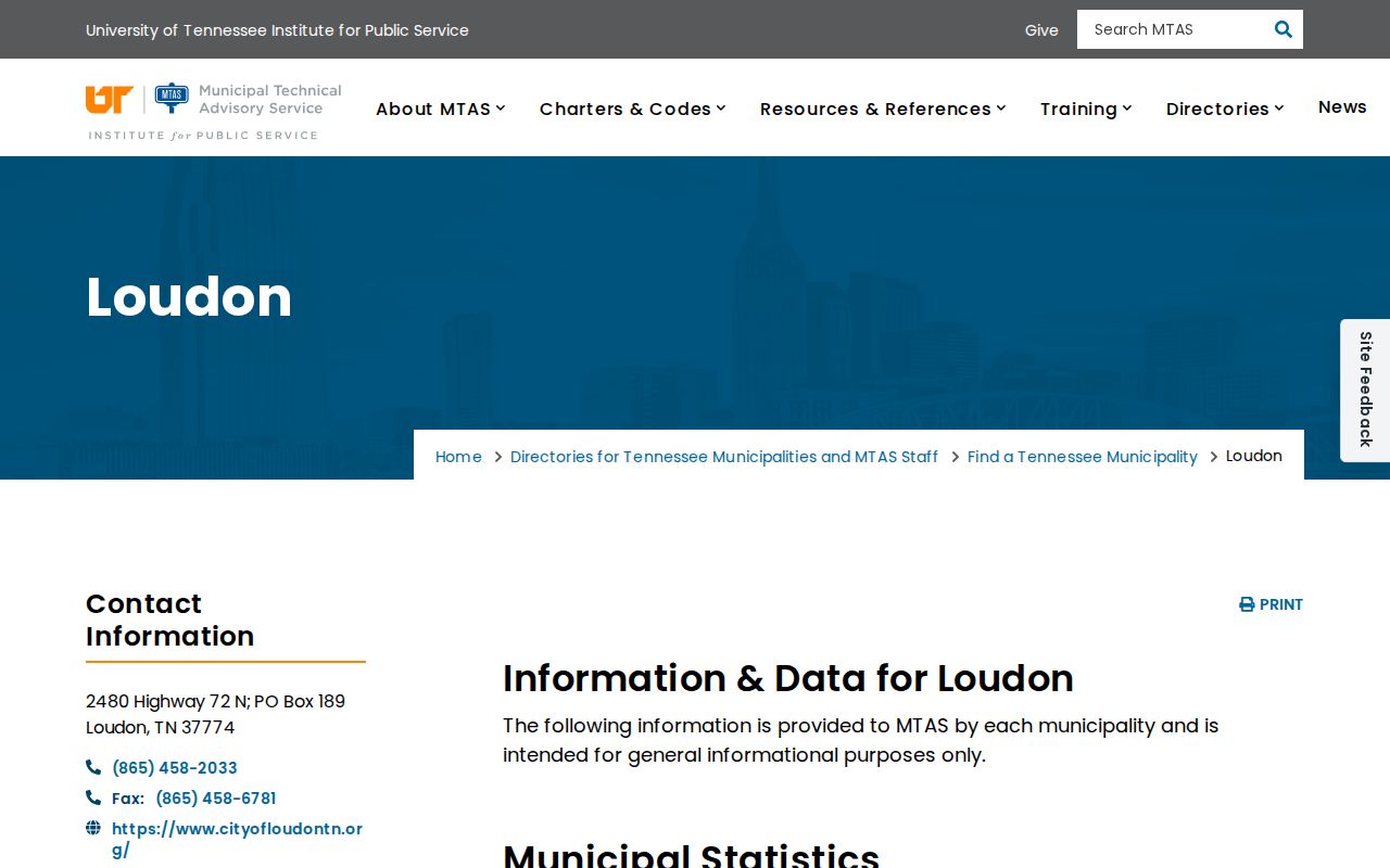Loudon city profile explaining municipal court docket context