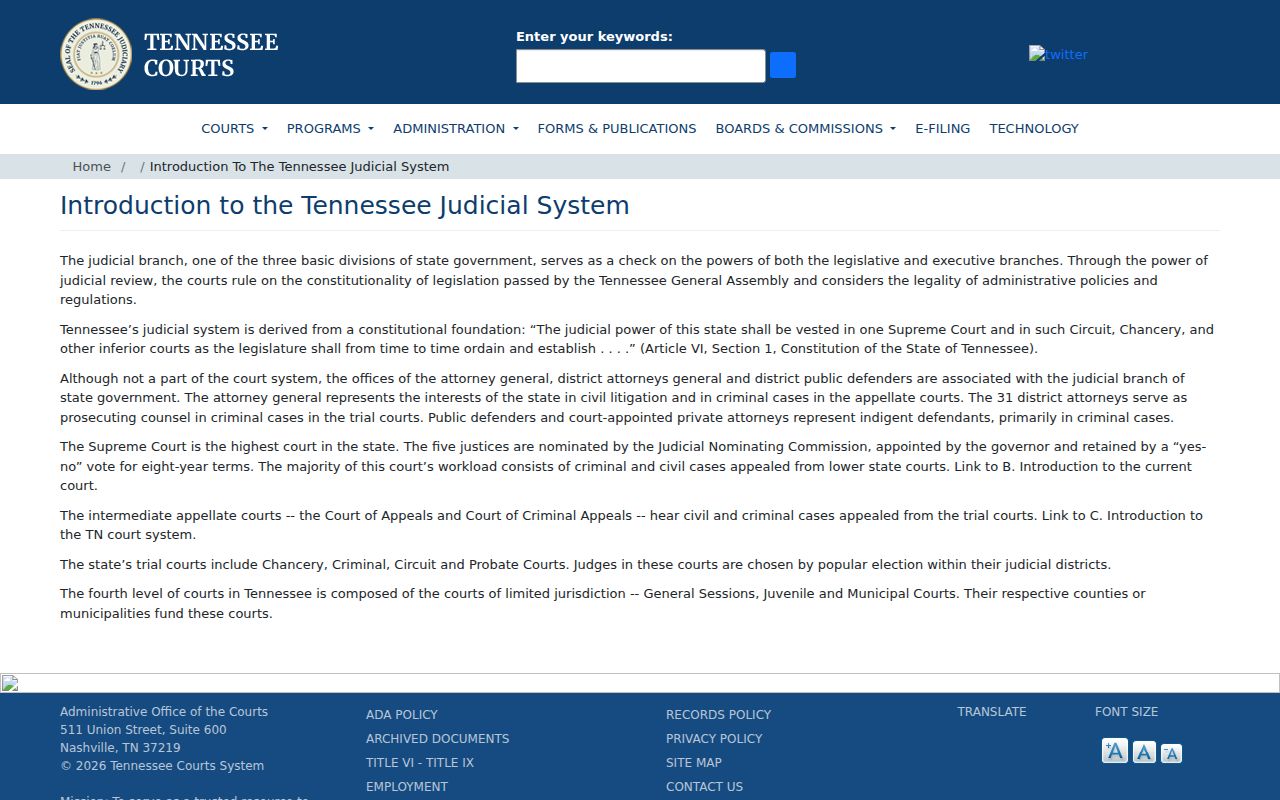 Loudon County court docket Tennessee court structure