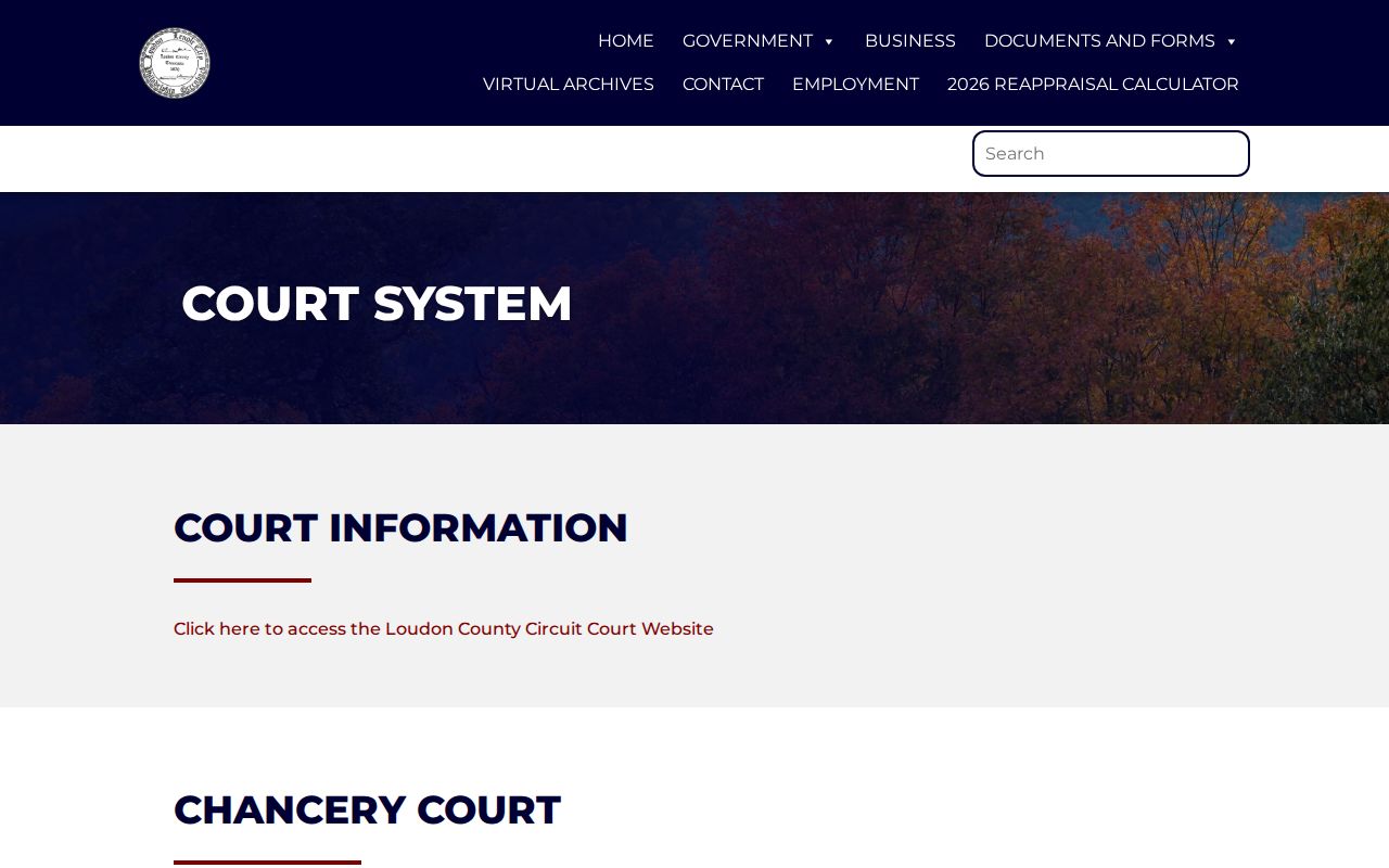 Loudon County court docket county court system page
